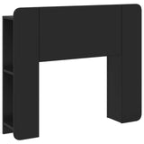 Headboard Cabinet with Storage Black Engineered Wood 8001184
