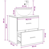 Wall-Mounted Sink Vanity Artisan Oak 49.5 x 35 x 63 cm 890261