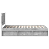 Bed Frame Concerte Grey 100 x 200 cm Solid Pine Wood 3410123
