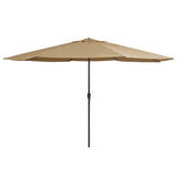 Garden Parasol with Metal Pole 390 cm Taupe 47381