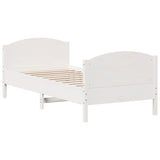 Bed Frame without Mattress White 90x190 cm Single Solid Wood Pine 842571