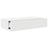 Wall Shelf with Drawers White 80x33x17 cm Engineered Wood 859977