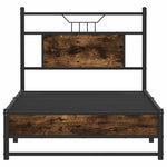 Bed Frame without Mattress Smoked Oak 90x190 cm Single Engineered Wood 4106900