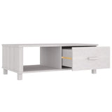 Coffee Table HAMAR White 100x55x35 cm Solid Wood Pine 340453