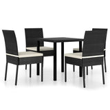 Outdoor Dining Set Black Poly rattan Medium Durable 3100396