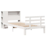Bookcase Bed without Mattress White 100x200cm Solid Wood Pine 3322736