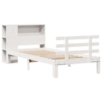ZNTS Bookcase Bed without Mattress White 100x200cm Solid Wood Pine 3322736