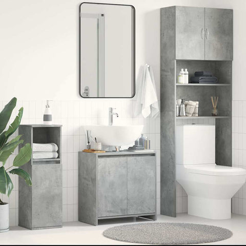 Bathroom Cabinet Concrete Grey 60x33x61 cm Engineered Wood 802646