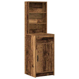 Dressing Table with Mirror Lights 2 pcs Brown Engineered Wood 3334270