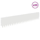 Lawn Edging 20 pcs 103 x 20 cm Steel White 8008473