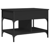 Coffee Table Black 70x50x50 cm Engineered Wood and Metal 845361