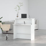 ZNTS Reception Desk White 100x50x103.5 cm Engineered Wood 859024