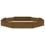 Sandbox with Seats Honey Brown Octagon Solid Wood Pine 825019