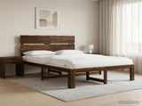 Double Bed Frame with Headboard ROSTOCK Dark Brown 120 x 200 cm 3405482