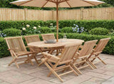 Garden Furniture Set 7 pcs Natural Solid Teak Wood 3418864