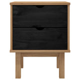 Bedside Table OTTA Black 45 x 39 x 57 cm Solid Pine Wood 42041748