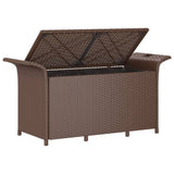Garden Bench with Cushion Brown 116x46x57 cm Poly Rattan 363419