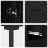 Highboard with Drawer 2 pcs Black Oak Engineered Wood 3416200