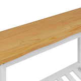 Console Table EKAI White 112 x 35 x 76 cm Solid Pine Wood 42037018