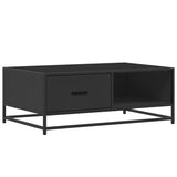 ZNTS Coffee Table Black 90x57x35 cm Engineered Wood and Metal 848754