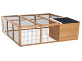 Rabbit Hutch Outdoor, Guinea Pig House, Bunny Run Cage with Openable Top for 12 Rabbits, 123 120 T3398P548546