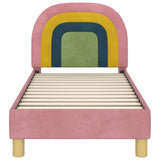 Toddler Bed Frame with Headboard Pink 70 x 140 cm Velvet 42011005