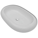 Bathroom Basin with Mixer Tap Ceramic Oval White 275496