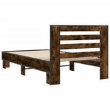 Bed Frame without Mattress Smoked Oak 90x190 cm Single 846086