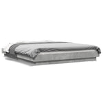 ZNTS Bed Frame with LED Lights without Mattress Concrete Grey 150x200cm 3281094