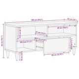 TV Cabinet Bleached White 100 x 33 x 46 cm Solid Mango Wood 4018132