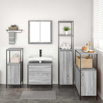 Bathroom Furniture Set with Shelf 5 pcs Grey 76.5 x 35 x 95 cm 3328372