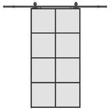 Sliding Door with Hardware Set Black 102.5x205 cm ESG Glass 3375947