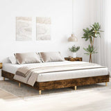 Bed Frame Smoked Oak Engineered wood Double Sturdy Bed Frame 3329034