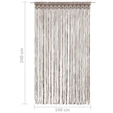 ZNTS Macrame Curtain Taupe 140x240 cm Cotton 323981