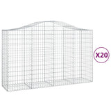 Arched Gabion Baskets 20 pcs 200x50x120/140 cm Galvanised Iron 3145676