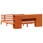 ZNTS Bookcase Bed without Mattress Wax Brown 180x200 cm Super King Solid Wood Pine 3322727