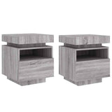 Bedside Cabinets with LED Lights 2 pcs Grey Sonoma 40x39x48.5 cm 836795