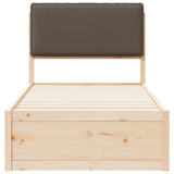 Bed Frame with Upholstered Headboard Taupe 75 x 190 cm 877602