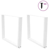 Dining Table Legs V-Shape 2 pcs White 100x cm Steel 4012657