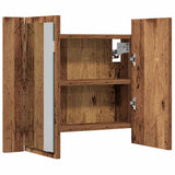 LED Mirror Cabinet Old Wood 60x12x45 cm Engineered Wood 856282