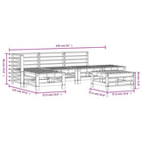 6 Piece Garden Lounge Set Solid Wood Pine 3186333