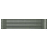 Garden Raised Bed Galvanised Steel 322x100x68 cm Grey 319069