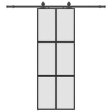 Sliding Door with Hardware Set Black 76x205 cm Tempered Glass 3375880