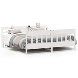 Bed Frame without Mattress White 200x200 cm Solid Wood Pine 3306994
