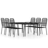 7 Piece Garden Dining Set Black 3099147