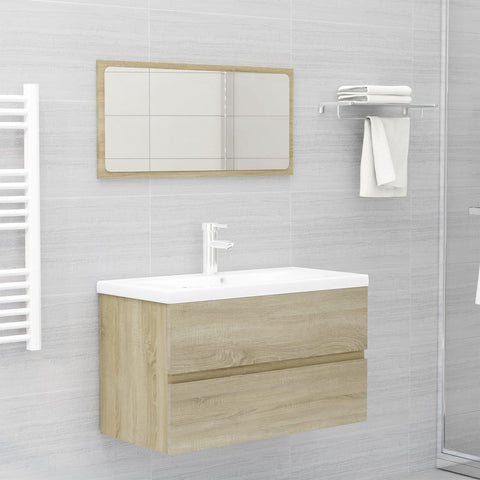 ZNTS Bathroom Furniture Set Sonoma Oak Engineered Wood 3071687