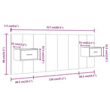 Bed Headboard with Cabinets White Engineered Wood 3115676