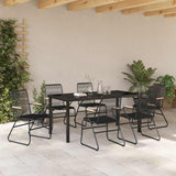 Garden Dining Set 7 pcs Black Powder-Coated Steel 3379174