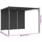 Garden Gazebo with Side Curtain 3x3x2.25 m Anthracite 47995