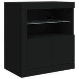 Sideboard with LED Lights Black 162x37x67 cm 3209031